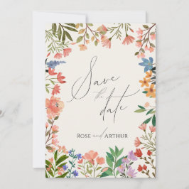 Invitación Guión de Flor Silvestre Salvar la Fecha