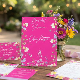 Invitación Guión de flores silvestres brillantes y audaces nu