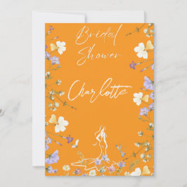 Invitación Guión de flores silvestres brillantes y audaces pa