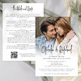 Invitación Guión de foto QR Detalles del Boda RSVP Todo en un