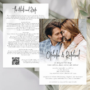 Invitación Guión de foto QR Detalles del Boda RSVP Todo en un