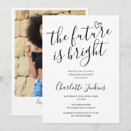 Invitación Guión de Futuro Brillante Foto del Corazón Fiesta 