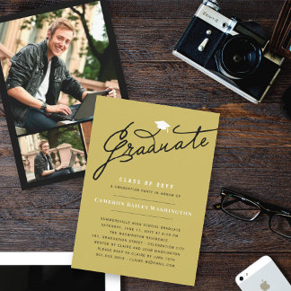 Invitación Guion de graduación elegante y sencillo Fiesta de 