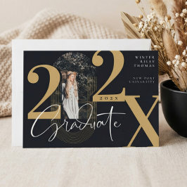 Invitación Guión de graduado moderno 2022 Foto de arco concén