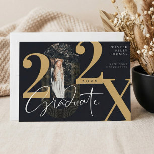 Invitación Guión de graduado moderno 2022 Foto de arco concén