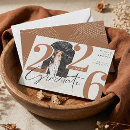 Invitación Guión de graduado moderno 2024 Foto de arco concén