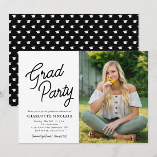 Invitación Guión de la fiesta de graduación Foto Graduación