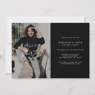 Invitación Guión de la foto de la fiesta de cumpleaños 30