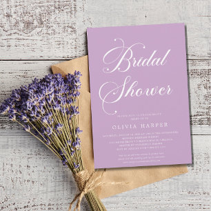 Invitación Guión de laico de lavanda clásico mínimo