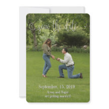 Guión de letra blanca Guardar la fecha