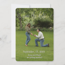 Invitación Guión de letra blanca Guardar la fecha