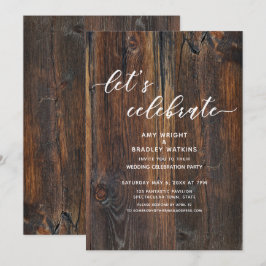 Invitación Guión de Letra de Mano de Madera Texturizada Vamos