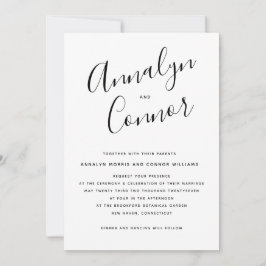 Invitación Guión de lujo moderno | Boda mínimo elegante