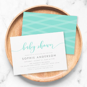 Invitación Guión de Mint Relax Baby Shower