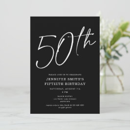 Invitación Guión de Moda moderna 50ª fiesta de cumpleaños