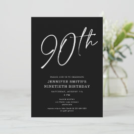 Invitación Guión de Moda moderna Ninetieth 90th Birthday Part