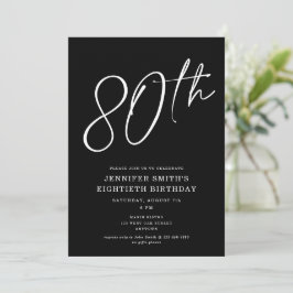 Invitación Guión de Moda moderna Vigésimo 80 cumpleaños