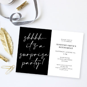 Invitación Guión de Moda moderno Shhh Fiesta de Jubilación So