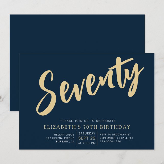 Invitación Guión de oro de la Marina Setenta y Setenta Años (Anverso / Reverso)