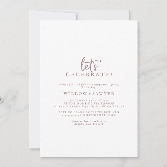 Invitación Guión de oro ruso Rosa celebremos (Anverso)