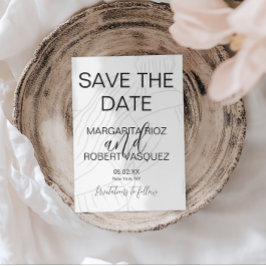 Invitación Guion de pareja linda abrazando, guardar la fecha