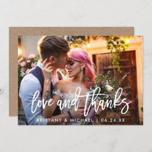 Invitación Guión de pincel Amor y agradecimiento Boda Kraft C