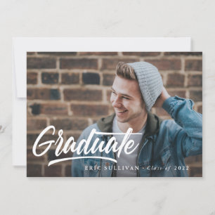 Invitación Guión de pincel Graduación moderna Fiesta de fotog