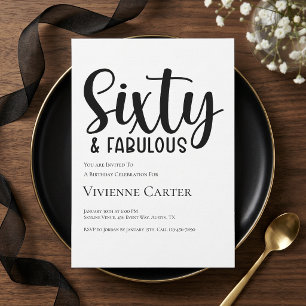 Invitación Guión de sesenta y fabuloso Cumpleaños 60 Fiesta d