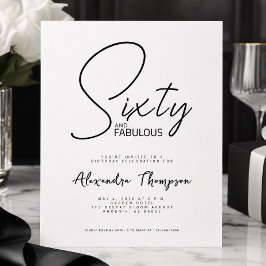 Invitación Guión de Sesenta y Fabuloso Fiesta de cumpleaños 6