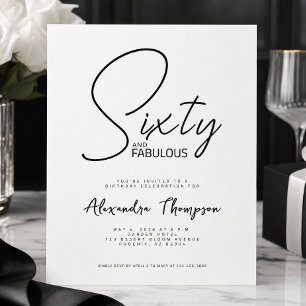 Invitación Guión de Sesenta y Fabuloso Fiesta de cumpleaños 6