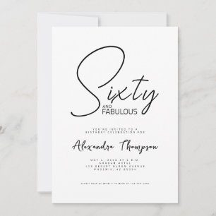 Invitación Guión de Sesenta y Fabuloso Fiesta de cumpleaños 6