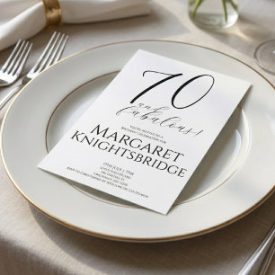 Invitación Guión de setenta y fabuloso Cumpleaños 70