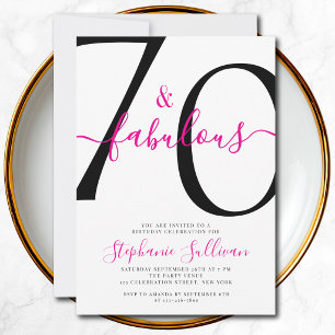 Invitación Guión de setenta y fabuloso Fiesta de cumpleaños n