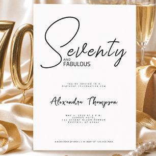 Invitación Guión de setenta y fabulosos para fiesta de cumple