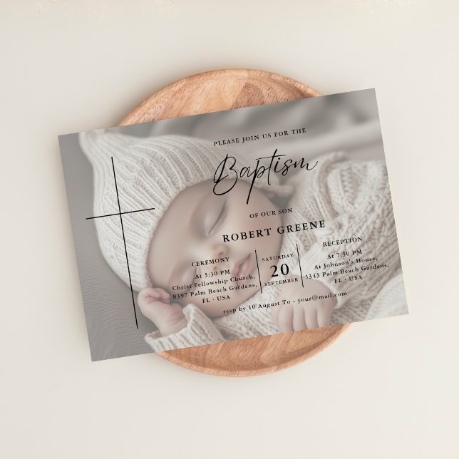 Invitación Guión de superposición fotográfica Género Bautismo (Subido por el creador)