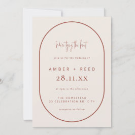 Invitación Guión de Terracota Boda de doble arca de Knot