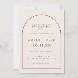 Invitación Guión de Terracota Boda del Arco Moderno