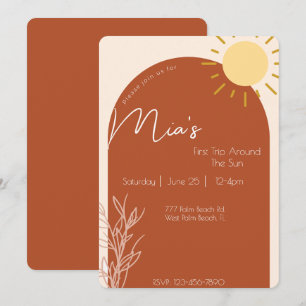 Invitación Guión de terracota Primer viaje por el cumpleaños 