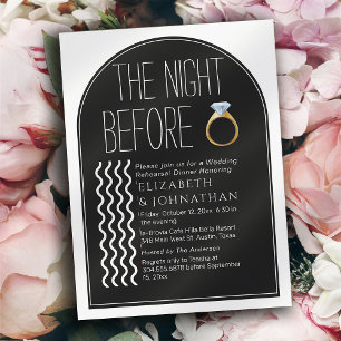 Invitación Guión de texto mínimo de moda la noche anterior
