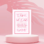 Invitación Guión de tipografía rosa y roja retro Boda simple<br><div class="desc">Sorprenda a sus seres queridos con esta elegante invitación a la boda,  con fondo rosa claro,  doble marco,  tipografía audaz y texto personalizado de su elección. Añade fácilmente tus propios detalles haciendo clic en la opción "personalizar".</div>