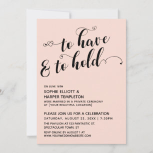 Invitación Guión de To Have & To Hold, Recepción de Hearts Bl