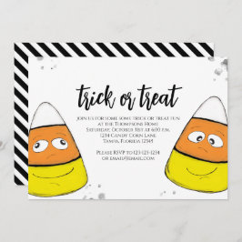 Invitación Guión De Trick O Tratamiento De Candy Cute De Hall