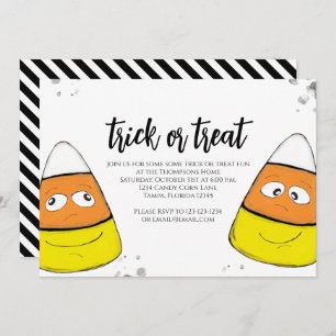 Invitación Guión De Trick O Tratamiento De Candy Cute De Hall