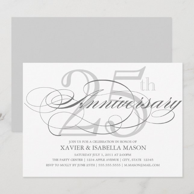 Invitación Guión del 25 aniversario (Anverso / Reverso)