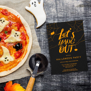 Invitación Guión del colgante de la araña de Halloween modern