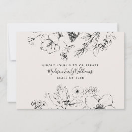 Invitación Guión del partido de graduación Rubor Floral Botán