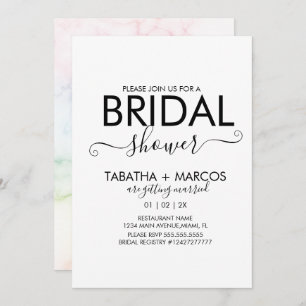 Invitación Guión del patrón de mármol arcoiris Ducha BRIDAL