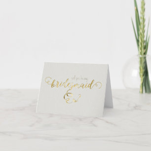 Invitación Guión dorado serás mi día de boda de la dama de ho