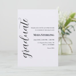 Invitación Guión Editorial Moderno para Graduación