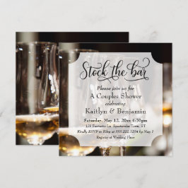 Invitación Guión elegante, archivo de fotos de la ducha de la